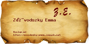 Závodszky Emma névjegykártya